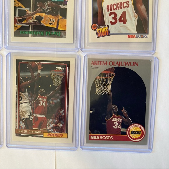 Lot of 9 90s Hakeem Olajuwon NBA Basketball Trading Cards Houston Rockets Akeem - Picture 5 of 16